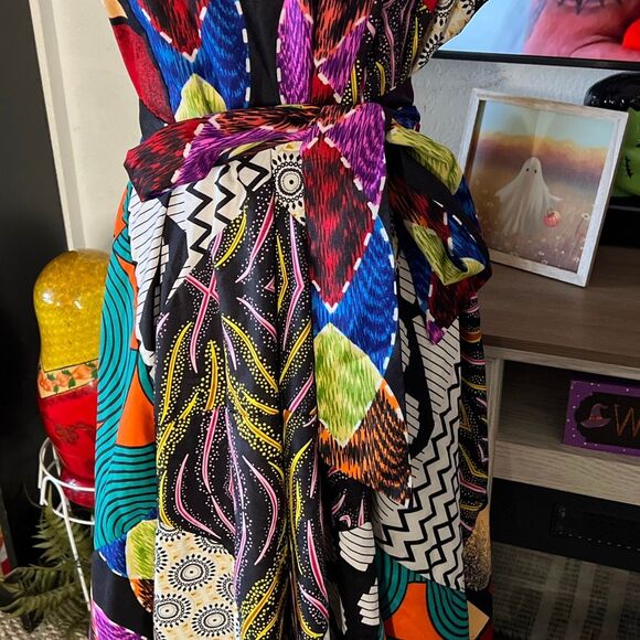 Shenbolen Size Large Multicolored Tea dress boho dress - Picture 4 of 7